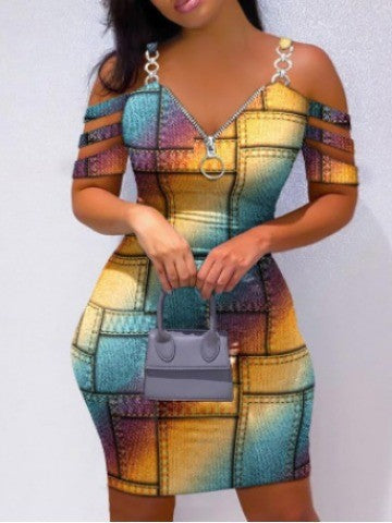 Damen Figurbetontes Kleid mit überschnittenen Ärmeln und Reißverschluss Stalluxe