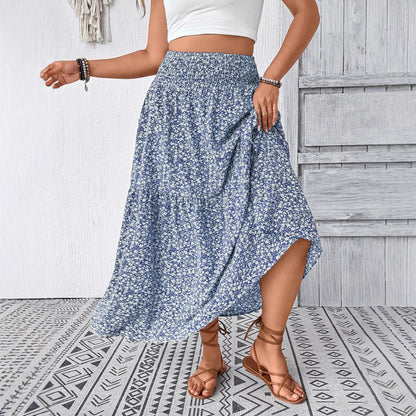 Damen Maxirock mit fließendem Schnitt und floralem Design Stalluxe
