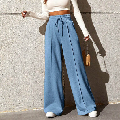 Damen Bequeme und elegante Lounge-Hose mit hohem Bund und praktischen Taschen Stalluxe