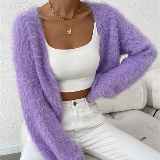 Damen kuschelige Strickjacke Stalluxe