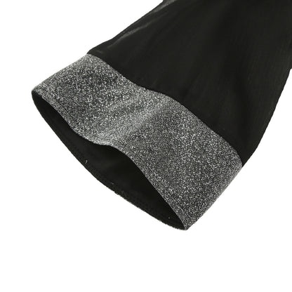 Damen Glamouröses Minikleid mit transparenten Ärmeln und funkelnden Akzenten Stalluxe