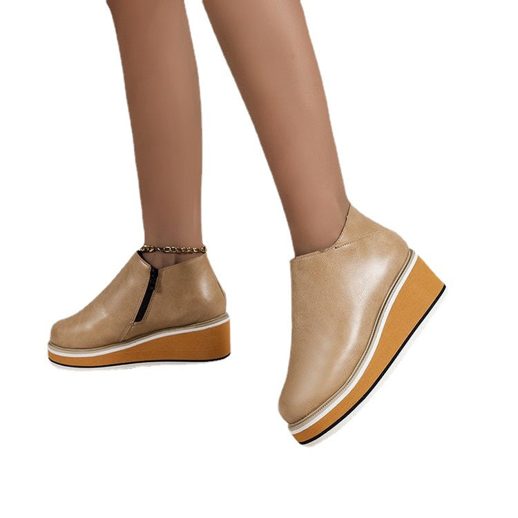 Damen Modische Wedge-Stiefeletten mit praktischem Reißverschluss Stalluxe