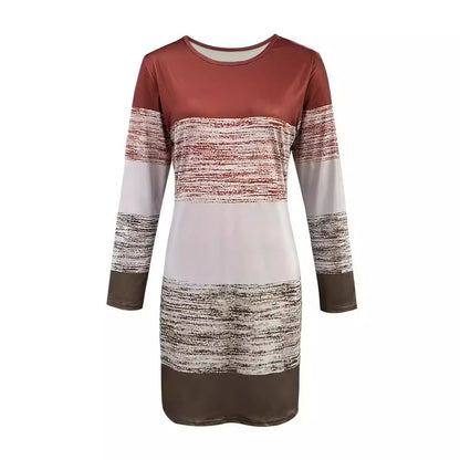 Damen Freizeitkleid mit grafischem Streifenmuster und lässigem Schnitt Stalluxe