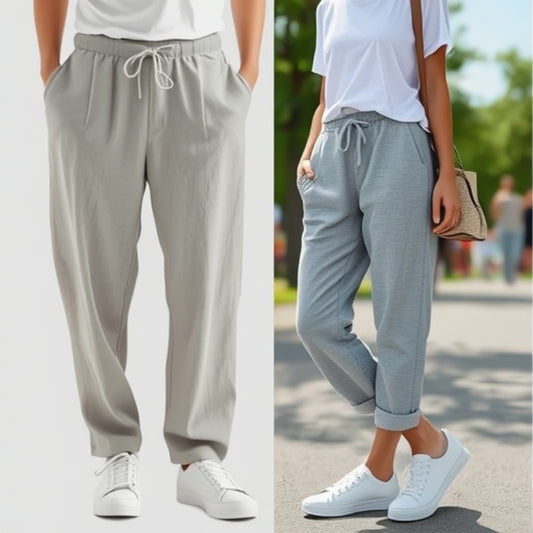 Damen Bequeme und lässige Chino-Hose mit elastischem Bund Stalluxe