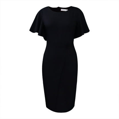 Damen Elegantes Wickelkleid mit Rüschenärmeln und taillierter Silhouette Stalluxe