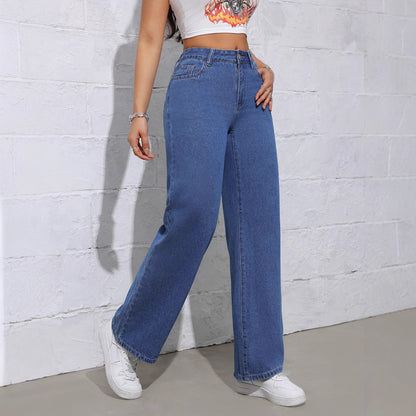 Damen Weite High-Waist Jeans im Casual-Look Stalluxe