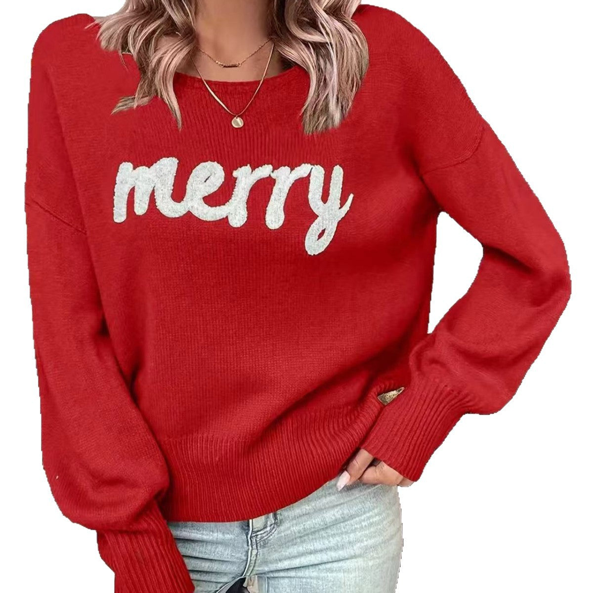 Damen Festlicher Pullover mit festlichem Schriftzug Stalluxe