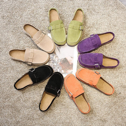 Damen bequeme Mokassins mit modischem Schnallen-Detail Stalluxe