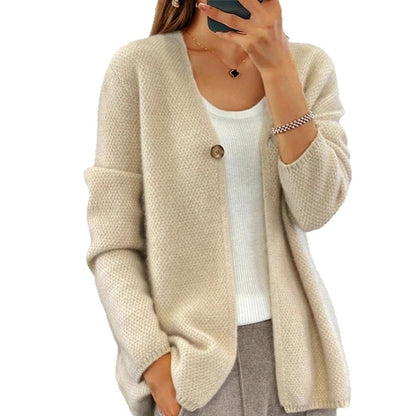 Damen Strickjacke mit feinem Texturmuster und Knopfdetail Stalluxe