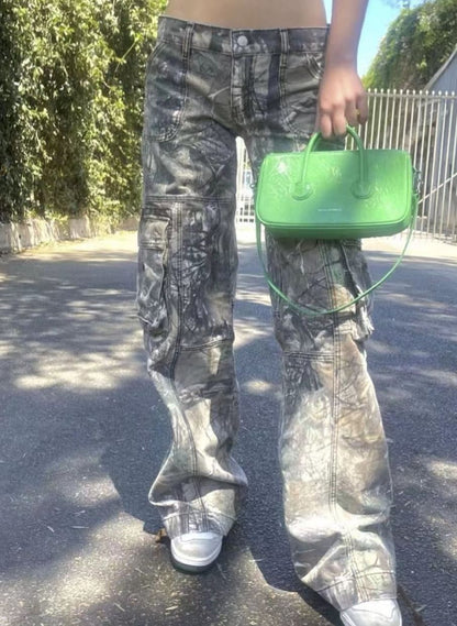 Damen Cargo-Hosen mit hohem Bund Stalluxe