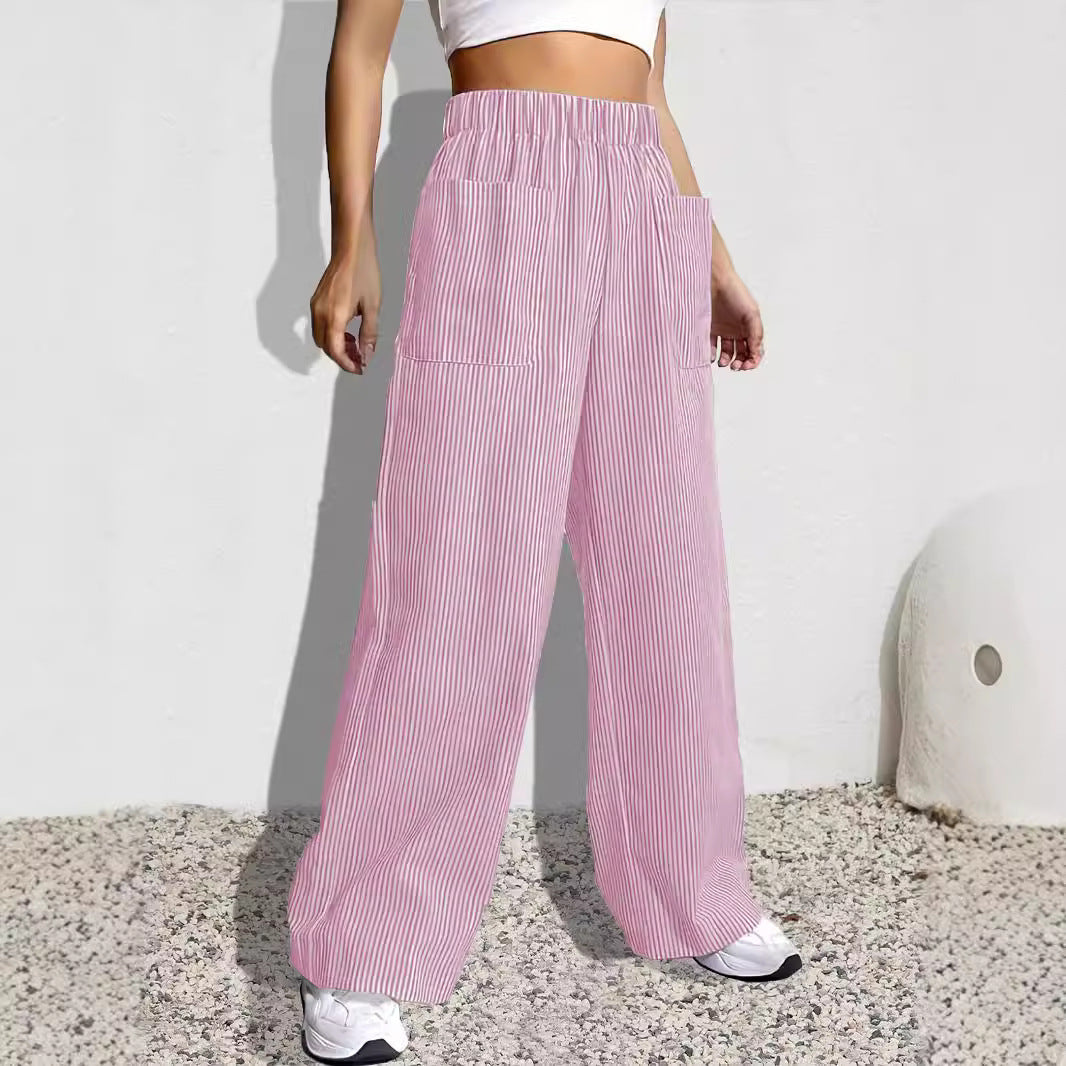 Damen Weit geschnittene Stoffhose mit elastischem Bund und praktischen Taschen Stalluxe