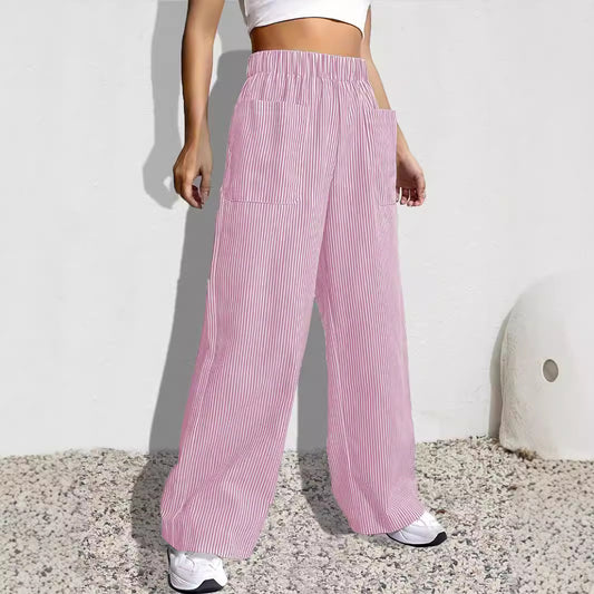 Damen Weit geschnittene Stoffhose mit elastischem Bund und praktischen Taschen Stalluxe