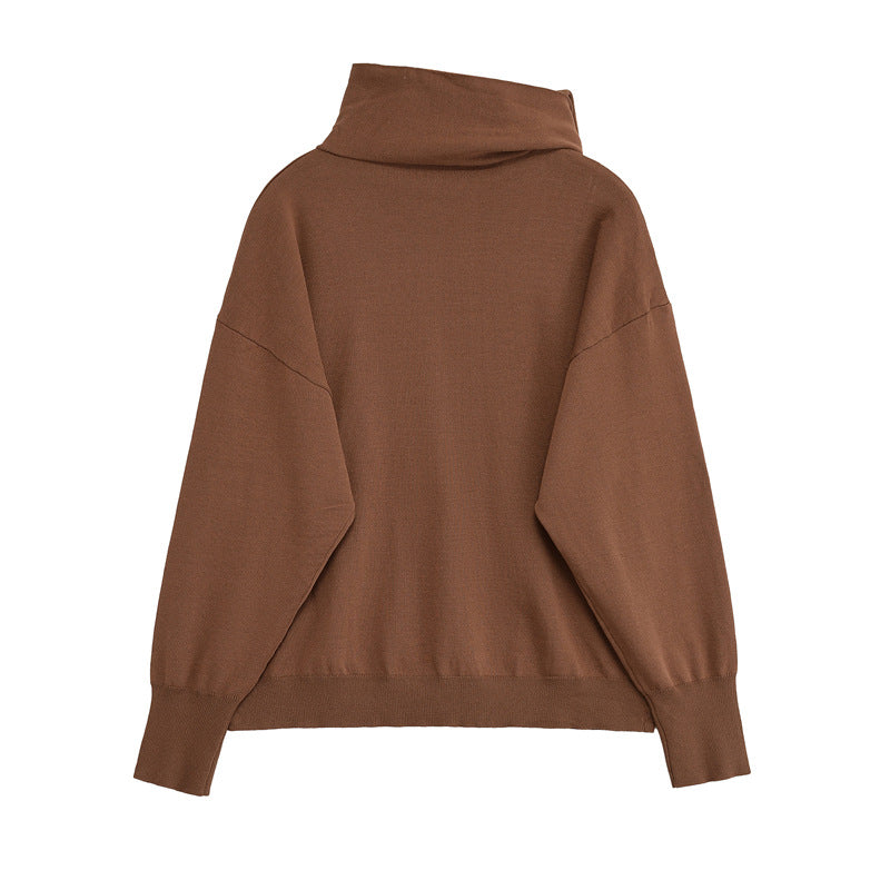 Damen modischer Pullover mit asymmetrischem Kragen Stalluxe
