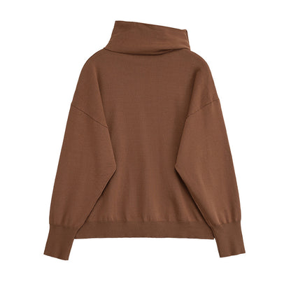 Damen modischer Pullover mit asymmetrischem Kragen Stalluxe