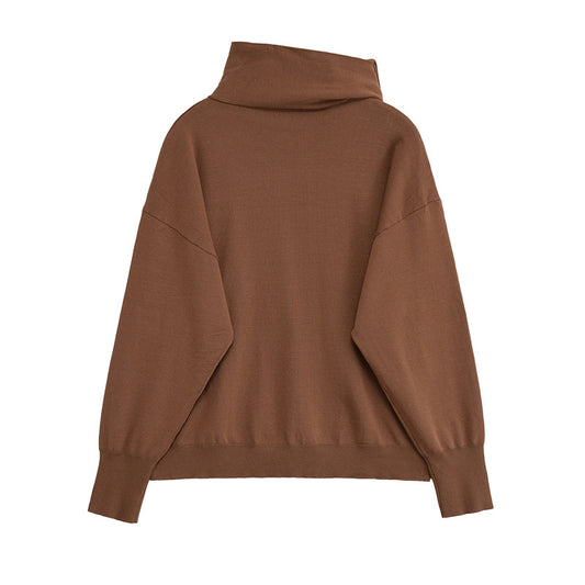 Damen modischer Pullover mit asymmetrischem Kragen Stalluxe