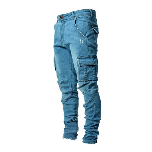 Herren Cargo-Denim-Hose im modernen Slim Fit mit praktischen Seitentaschen Stalluxe