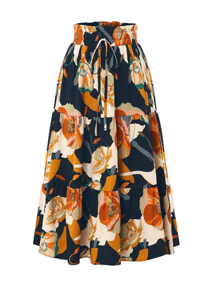 Damen Midirock mit floralem Design Stalluxe