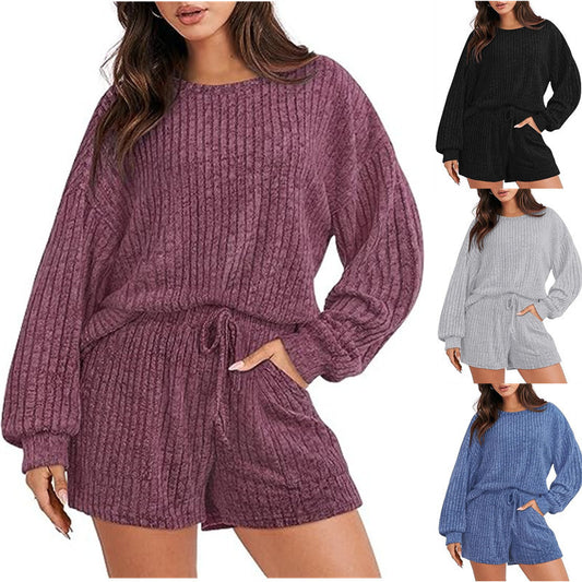 Women's Cozy Ribbed Lounge Set Stalluxe
