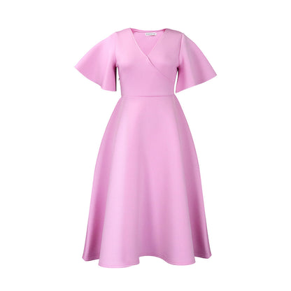 Damen Wickelkleid mit fließendem Schnitt und voluminösen Ärmeln Stalluxe
