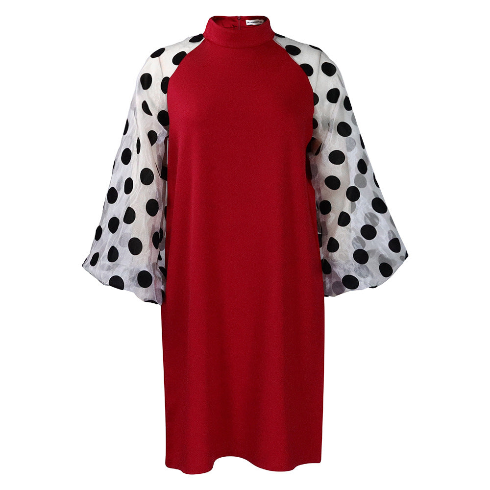 Damen Elegantes Maxikleid mit weit geschnittenen Puffärmeln Stalluxe Weinrot