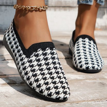 Damen Slip-On Sneakers mit innovativem Hahnentrittmuster und flexiblem Fußbett Stalluxe