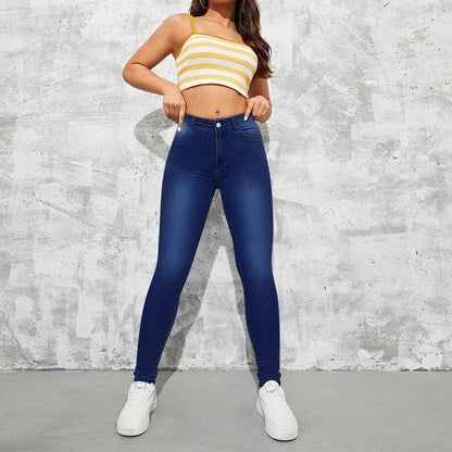 Damen Skinny Jeans mit hoher Taille und figurbetontem Schnitt Stalluxe