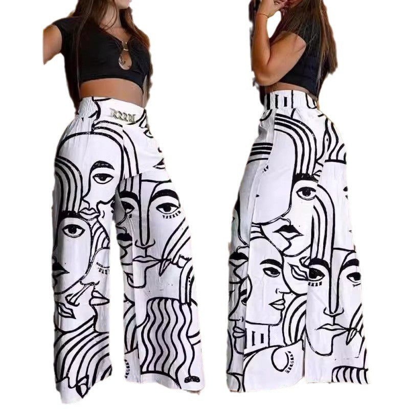 Damen Weit geschnittene Dress-Pants mit elastischem Bund Stalluxe