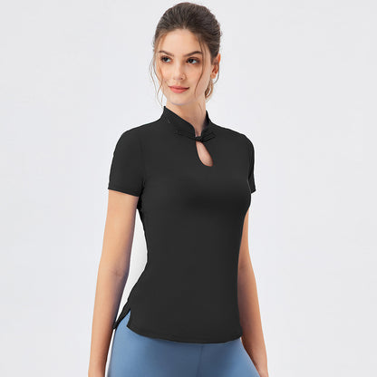 Damen Sportliches Funktionsshirt mit schickem Stehkragen und Schnittführung Stalluxe