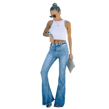 Damen Flared Jeans mit hohem Bund für einen eleganten Look Stalluxe