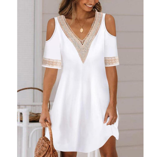 Damen Freizeitkleid mit Spitzenverzierungen Stalluxe