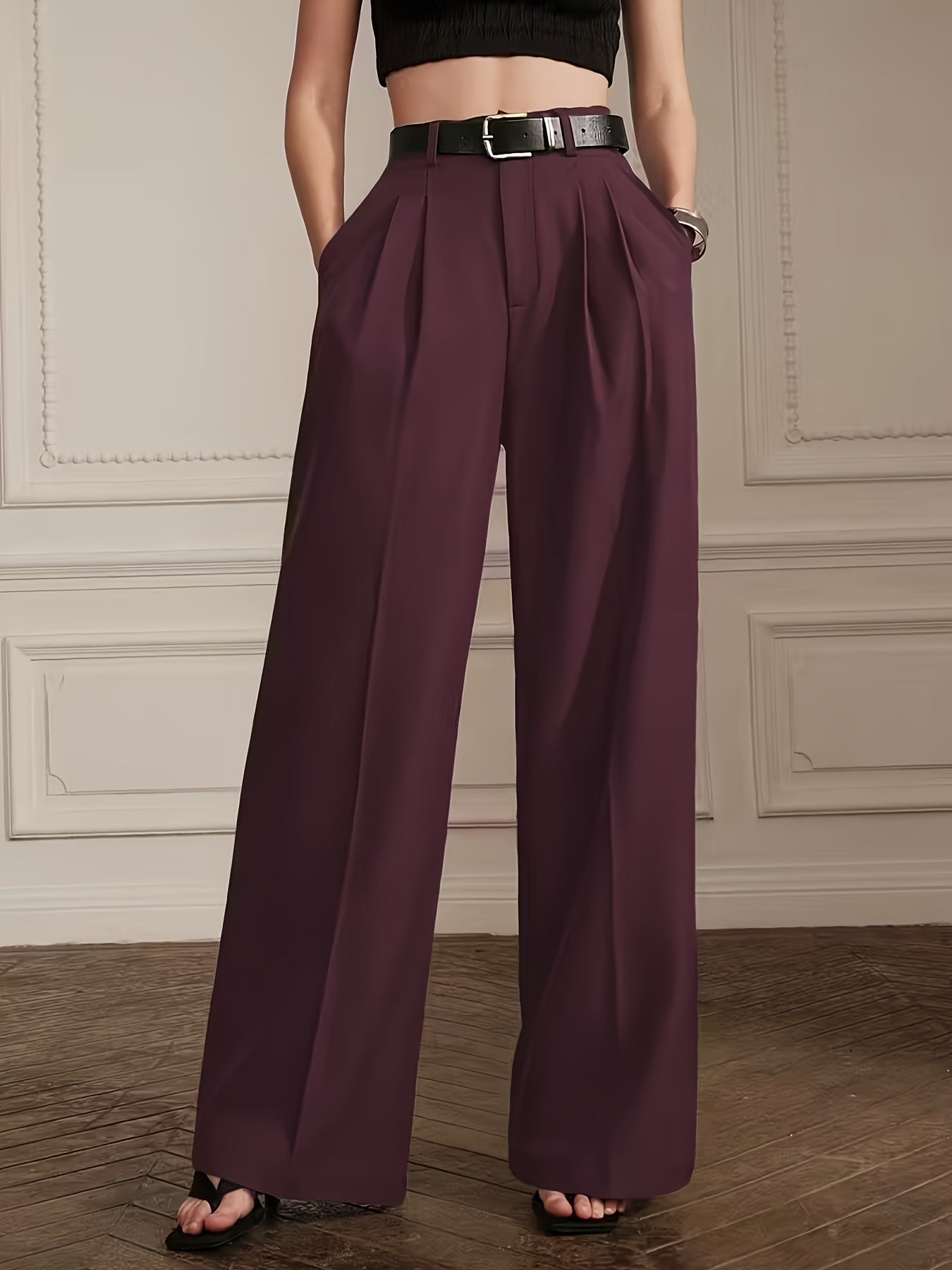 Damen elegante hochtaillierte Hosen Stalluxe
