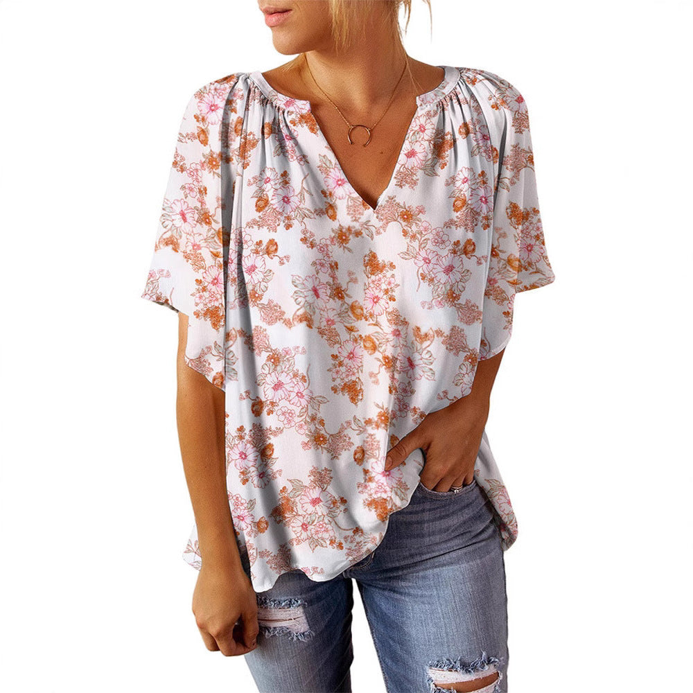 Damen Leichte Blumenmuster Bluse Stalluxe