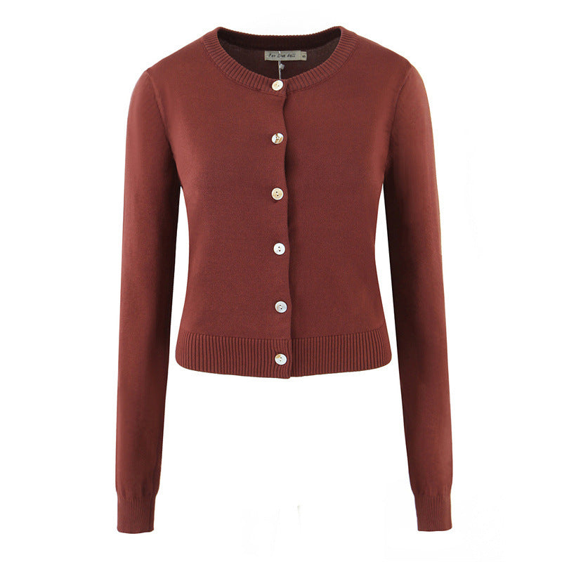 Damen langlebige Strickjacke mit Knopfverschluss und Rundhalsausschnitt Stalluxe
