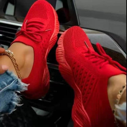 Damen atmungsaktive Lauf-Sneaker mit flexiblem Strick-Obermaterial Stalluxe