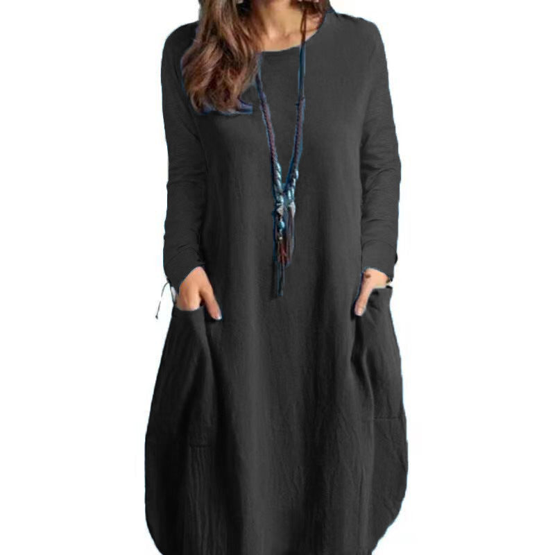 Damen Freizeit-Kleid mit eleganten Taschen und lässigem Schnitt Stalluxe