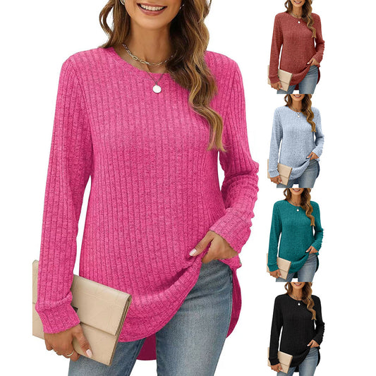 Damen lässiges Langarmshirt aus Strukturstrick Stalluxe