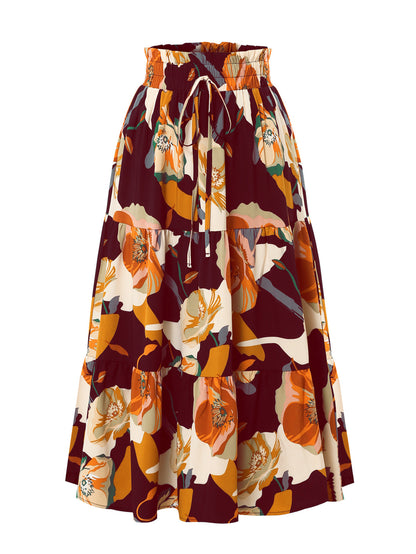 Damen Midirock mit floralem Design Stalluxe