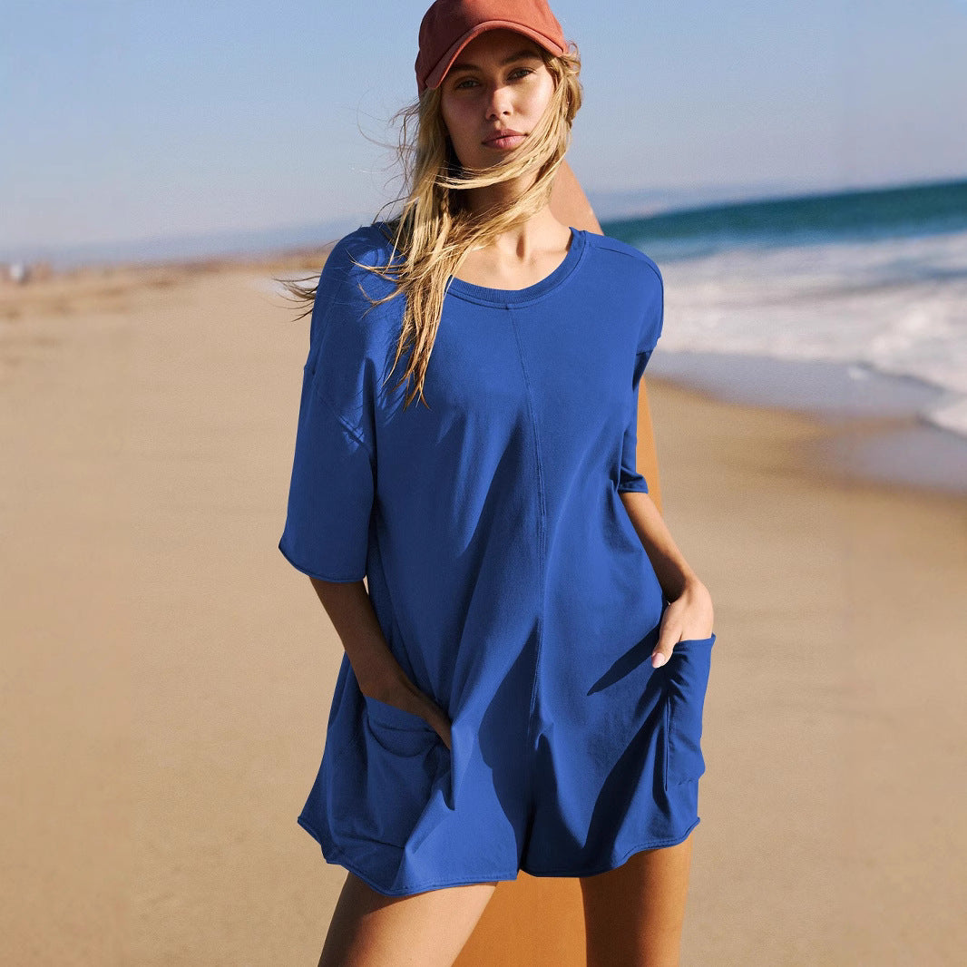 Damen sportliches Tunika-Kleid mit praktischen Taschen Stalluxe