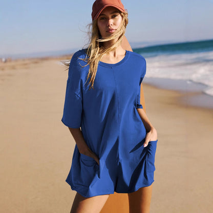 Damen sportliches Tunika-Kleid mit praktischen Taschen Stalluxe