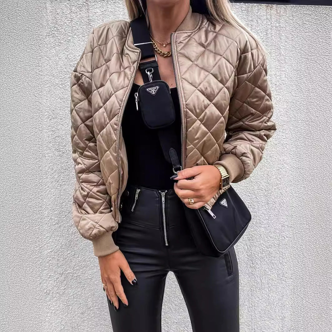 Damen Steppjacke im sportlichen Design mit elastischen Bündchen Stalluxe