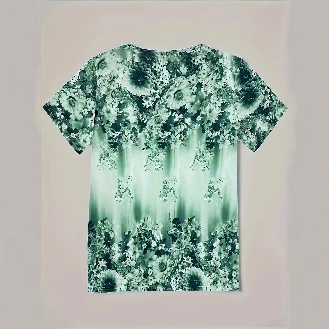 Damen Bluse mit floralen Motiven und Knopfleiste Stalluxe