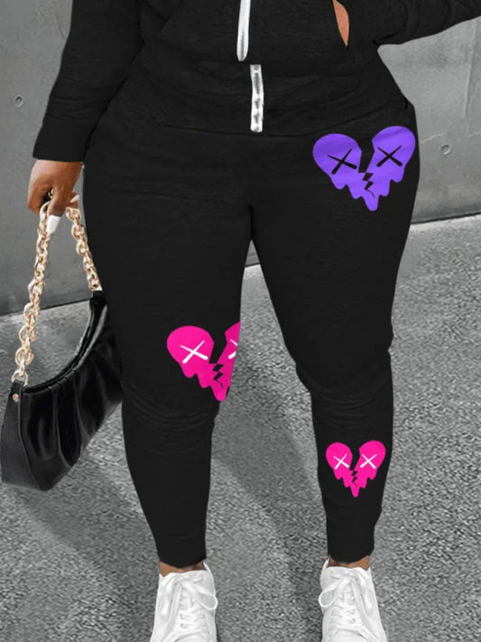 Damen Bequeme Sweatpants mit kreativen Herzmotiven Stalluxe