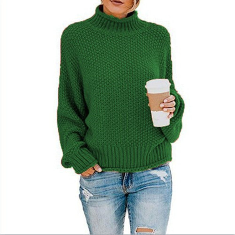 Damen Gemütlicher Pullover mit hohem Kragen und strukturierter Maschenoptik Stalluxe