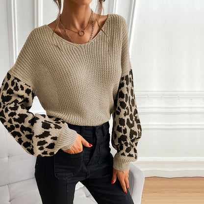 Damen casual Pullover mit modischem Leopardenmuster und lockerer Passform Stalluxe
