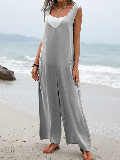 Women's Relaxed Fit Wide-Leg Jumpsuit Stalluxe