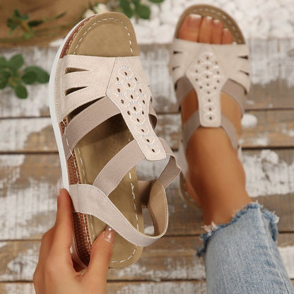 Damen Komfortable Sandalen mit elegantem Schnitt und atmungsaktiver Oberflächenstruktur Stalluxe