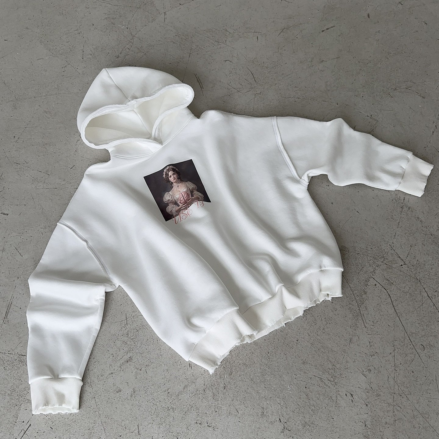 Damen Kapuzenpullover mit exklusivem Grafikdesign Stalluxe Weiß