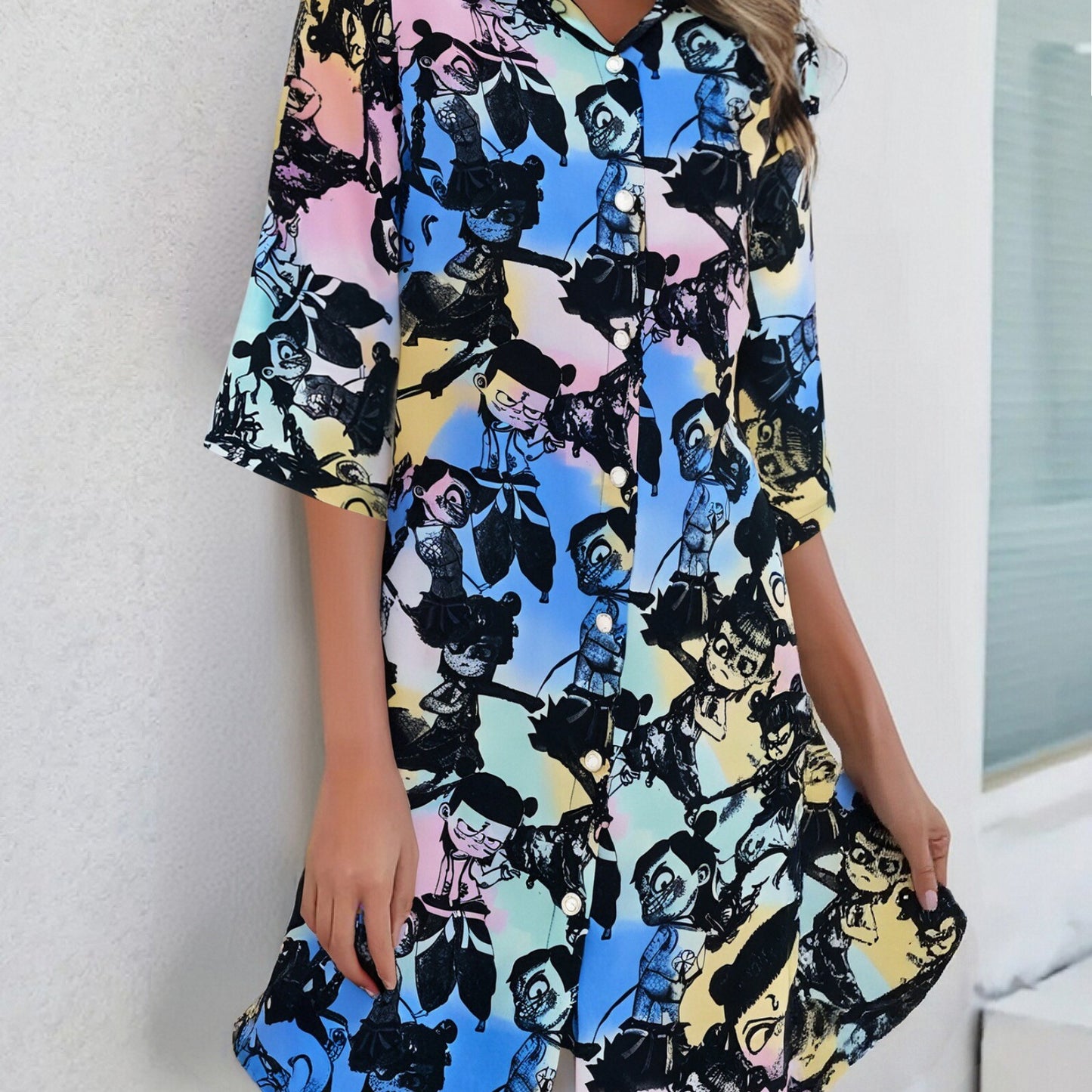 Damen Sommerliches Freizeitkleid mit farbenfrohem Blumenmuster und legerem Schnitt Stalluxe