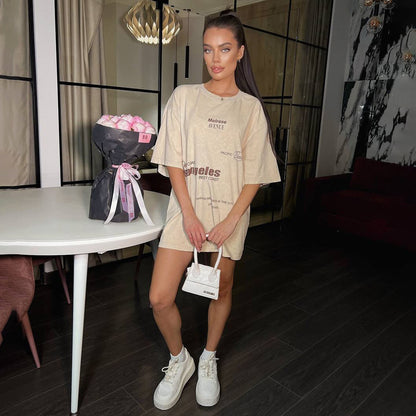 Damen Oversized T-Shirt mit einzigartigem Stadtmotiv Stalluxe