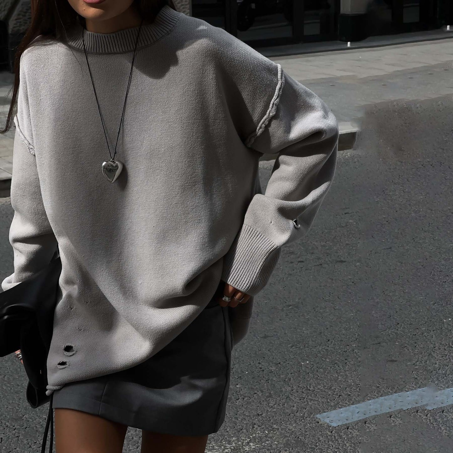 Damen oversize Strickpullover mit lässigem Schnitt und angesagten Details Stalluxe